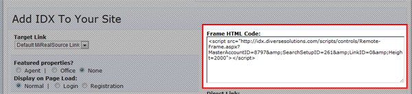 frame HTML code